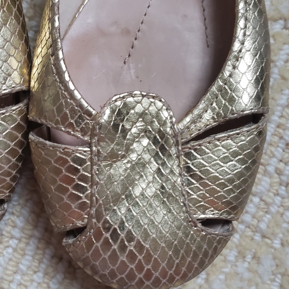 Kate Spade Gold Snakeskin Flat - Picture 2 of 3